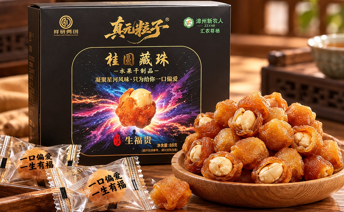 桂圆包花生真元粒子伴手礼盒实拍